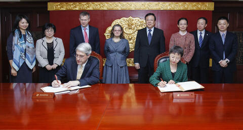 China Scholarship Council signing ceremony with CSC Secretary-General Liu Jinghui, March 22